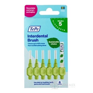 TePe medzizubné kefky 0,8 mm size 5 (zelené) krabička 1x6 ks obrázok