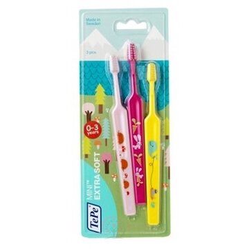 TePe MINI x-soft zubná kefka detská (0-3 roky), blister, 2+1 zadarmo, 1x3 ks obrázok