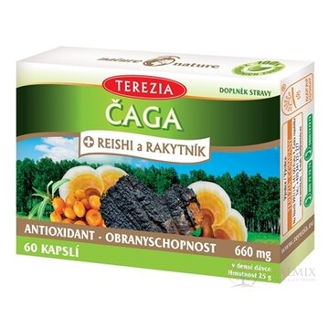 TEREZIA ČAGA + REISHI a RAKYTNÍK cps 1x60 ks obrázok