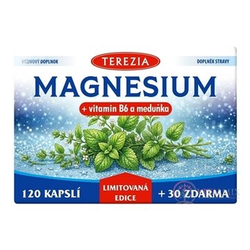 TEREZIA MAGNESIUM + vitamin B6 a meduňka (medovka) cps 120+30 zadarmo (150 ks) obrázok