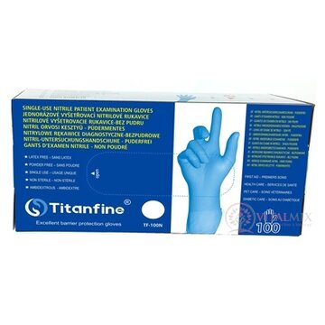 Titanfine Nitrilové vyšetrovacie rukavice veľkosť XL, bez púdru, 1x100 ks obrázok