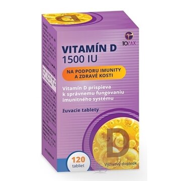 TOZAX Vitamín D 1500 IU žuvacie tablety 1x120 ks obrázok