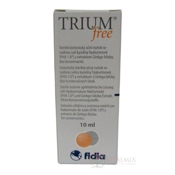 TRIUM free očné kvapky s obsahom kyseliny hyaluronóvej a extraktu z Ginko biloby (inov. 2022) 1x10 ml obrázok