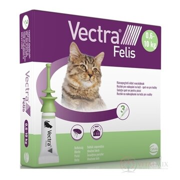 VECTRA Felis spot-on pre mačky (0,6-10 kg) roztok na kožu (aplikátor-zelený) 3x0,9 ml obrázok