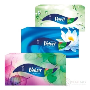 Velvet CLASSIC box papierové vreckovky 2-vrstvové, 1x100 ks obrázok