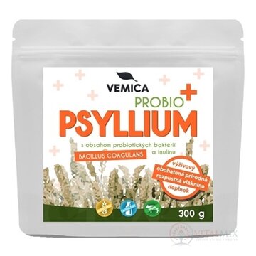 Vemica PSYLLIUM PROBIO PLUS prášok, rozpustná vláknina s obsahom baktérií a inulínu 1x300 g obrázok