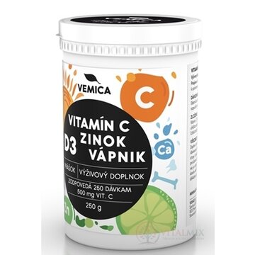 Vemica Vitamín C + D3 + Zn + Ca prášok 1x250 g obrázok