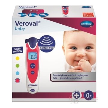 VEROVAL Baby Bezdotykový infračervený teplomer digitálny, červený 1x1 ks obrázok