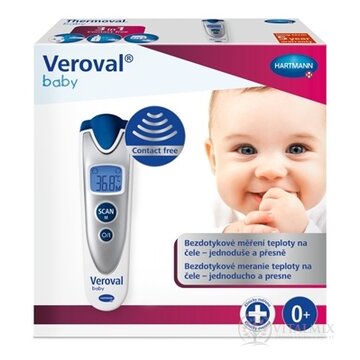 VEROVAL Baby Bezdotykový infračervený teplomer digitálny, strieborný 1x1 ks obrázok