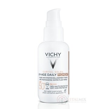 VICHY CAPITAL SOLEIL UV-AGE DAILY PIGMENT MEDIUM stredne tónovaný denný fluid proti fotostarnutiu pleti s ochranným faktorom SPF50+ 1x40 ml obrázok