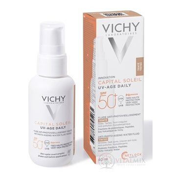 VICHY CAPITAL SOLEIL UV-AGE DAILY Tónovaný fluid tónovaný fluid proti fotostarnutiu pleti s ochranným faktorom SPF50+ 1x40 ml obrázok