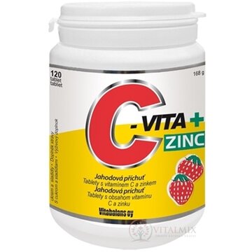 Vitabalans C-VITA + ZINC tbl (jahodová príchuť) 1x120 ks obrázok
