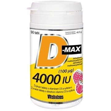 Vitabalans D-max 4000 IU (100 µg) žuvacie tablety 1x90 ks obrázok