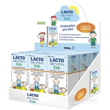 Vitabalans LACTOSEVEN Kids DISPLEJ žuvacie tablety 9x50 ks (450 ks) obrázok