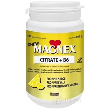 Vitabalans MAGNEX CITRATE + B6 CHEW žuvacie tablety 1x100 ks obrázok