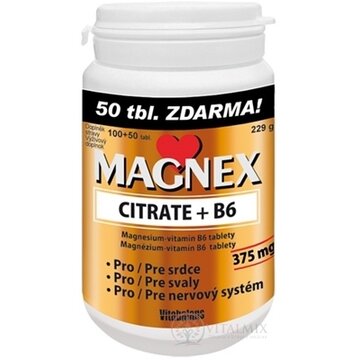 Vitabalans MAGNEX CITRATE + B6 tbl 100+50 zdarma (150 ks) obrázok