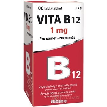 Vitabalans VITA B12 1 mg žuvacie tablety s príchuťou mäty 1x100 ks obrázok