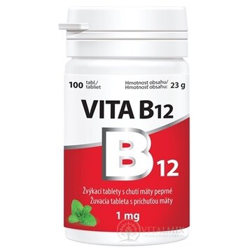 Vitabalans VITA B12 1 mg žuvacie tablety s príchuťou mäty (inov. 2021) 1x100 ks obrázok