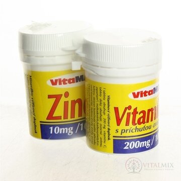 VITAMAX ZINOK 10MG + VITAMÍN C 200MG tbl 100 + 100 (200 ks) obrázok