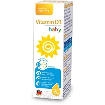 Vitamín D3 baby kvapky 400 IU - Sirowa kvapky 1x10 ml obrázok