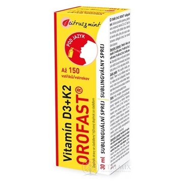 Vitamín D3+K2 Axonia OROFAST sublingválny sprej 150 dávok, príchuť citrus a mäta, 1x30 ml obrázok