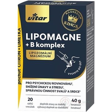 VITAR KINGS LIPOMAGNE + B komplex prášok vo vrecúškach 1x20 ks obrázok