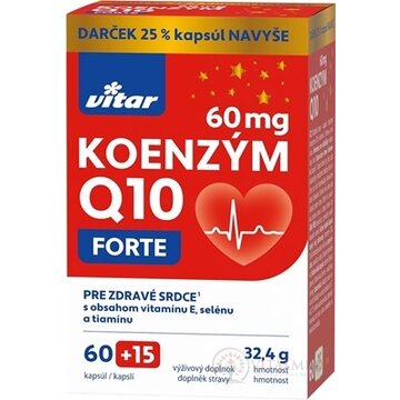 VITAR KOENZYM Q10 FORTE 60 mg cps 60+15 ks (25 % navyše) (75 ks) obrázok