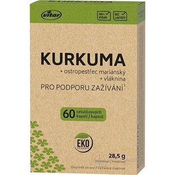 VITAR KURKUMA + ostropestrec + vláknina cps 1x60 ks obrázok