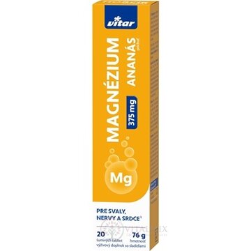 VITAR MAGNÉZIUM 375 mg tbl eff s príchuťou ananásu 1x20 ks obrázok
