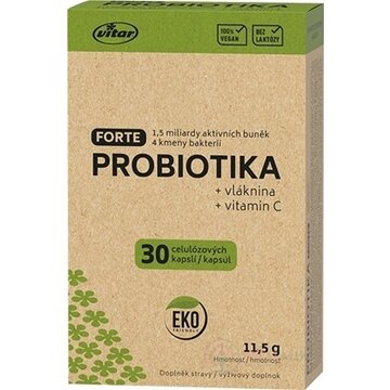VITAR PROBIOTIKÁ FORTE + vláknina + vitamín C cps 1x30 ks obrázok