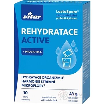 VITAR REHYDRATACE ACTIVE + PROBIOTIKA vrecká 1x10 ks obrázok