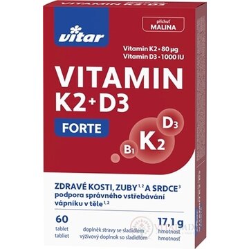 VITAR VITAMIN K2 + D3 FORTE tbl 1x60 ks obrázok