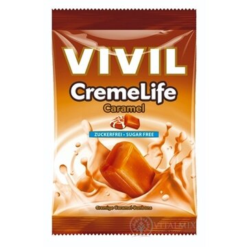VIVIL BONBONS CREME LIFE Caramel drops so smotanovo karamelovou príchuťou, bez cukru 1x60 g obrázok