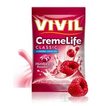 VIVIL BONBONS CREME LIFE CLASSIC drops s malinovo-smotanovou príchuťou, bez cukru 1x110 g obrázok