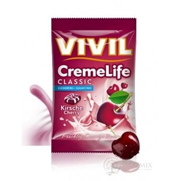 VIVIL BONBONS CREME LIFE CLASSIC drops s višňovo-smotanovou príchuťou, bez cukru 1x110 g obrázok