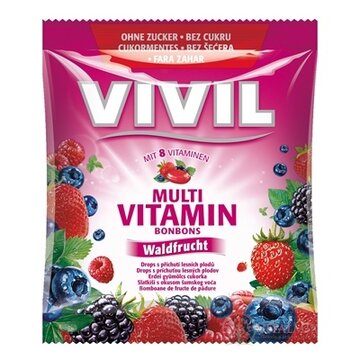 VIVIL BONBONS MULTIVITAMÍN drops s príchuťou lesného ovocia, bez cukru 1x60 g obrázok
