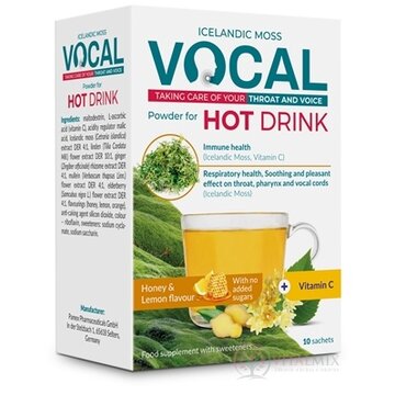 VOCAL HOT DRINK prášok na prípravu nápoja s príchuťou medu a citrónu, vrecúška 1x10 ks obrázok