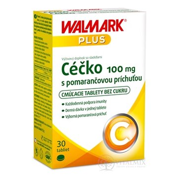 WALMARK Céčko 100 mg cmúľacie tablety s pomarančovou príchuťou (inov. 2024) 1x30 ks obrázok