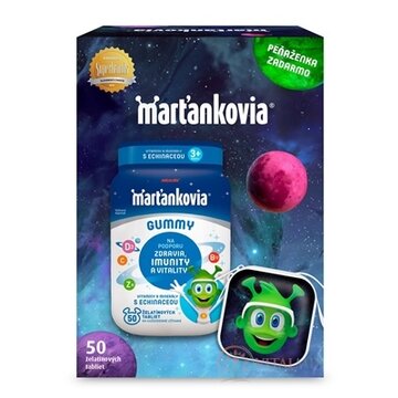 WALMARK Marťankovia GUMMY s Echinaceou želatínové tablety, príchuť jahoda a čerešňa 50 ks + darček peňaženka, 1x1 set obrázok