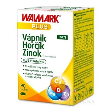 WALMARK Vápnik Horčík Zinok FORTE tbl 1x90 ks obrázok