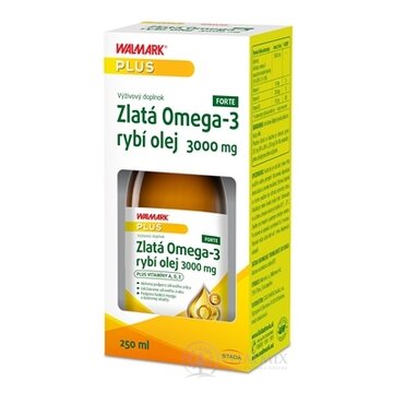 WALMARK Zlatá Omega-3 rybí olej 3000 mg s vitamínom A, D a E 1x250 ml obrázok