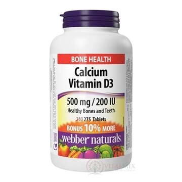 Webber Naturals Calcium Vitamín D3 500 mg/200 IU tbl (BONUS 10% naviac) 1x275 ks obrázok