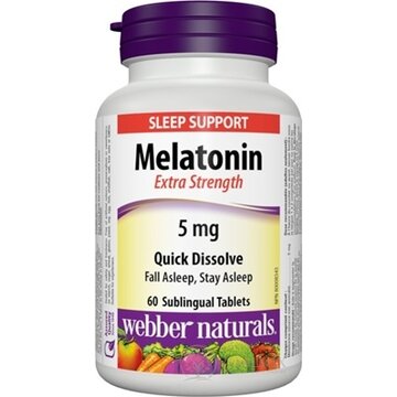 Webber Naturals Melatonin 5 mg tablety pod jazyk, rozpustné 1x60 ks obrázok