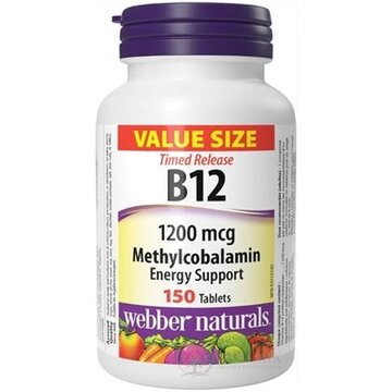 Webber Naturals Vitamín B12 1200 mcg tbl s postupným uvoľňovaním 1x150 ks obrázok
