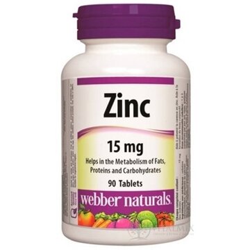 Webber Naturals Zinok 15 mg tbl 1x90 ks obrázok