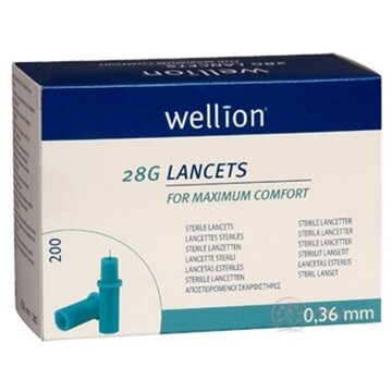 Wellion LANCETS 28G - Lanceta sterilná priemer 0,36 mm (WELL208) 1x200 ks obrázok