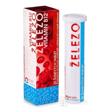 ŽELEZO + Vitamín B12 - RosenPharma tbl eff 1x20 ks obrázok