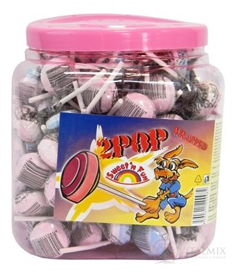 2POP Lízanka s hroznovým cukrom Swet'n Fun, v plast.doze, 125 ks x 10 g (1250 g)