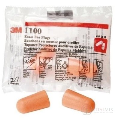3M EAR Plugs 1100 Chránič sluchu penové 1x2 ks