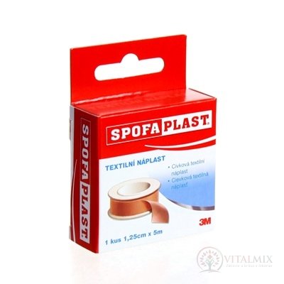 3M SPOFAPLAST č.131 Textilná náplasť 1,25cm x 5m, fixačná,cievka 1x1 ks